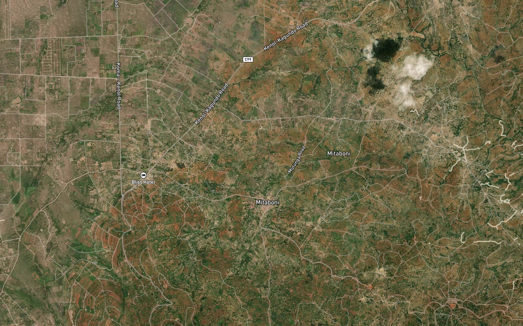 Satellite map of the Mitaboni Dam