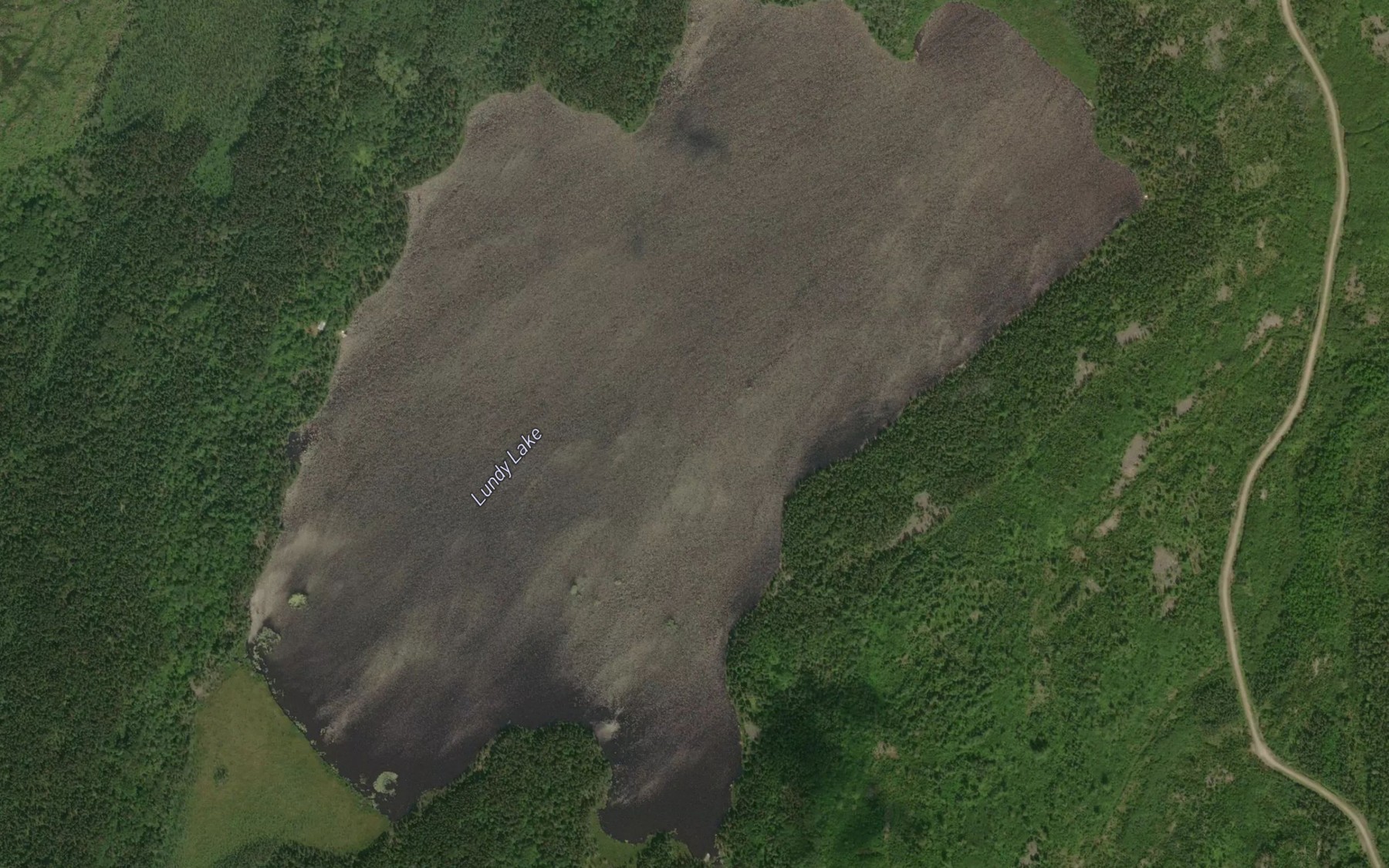 Satellite map of the Lundy Lake