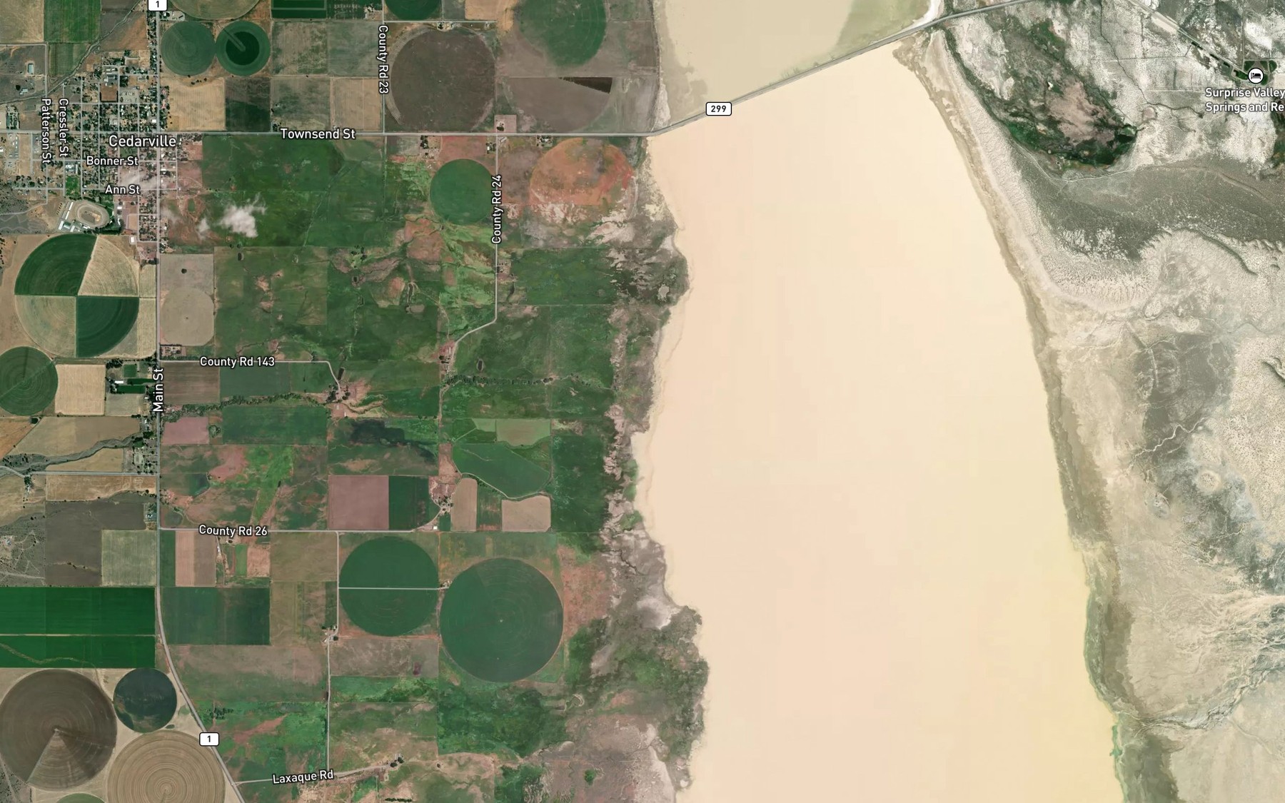 Satellite map of the North Deep Creek