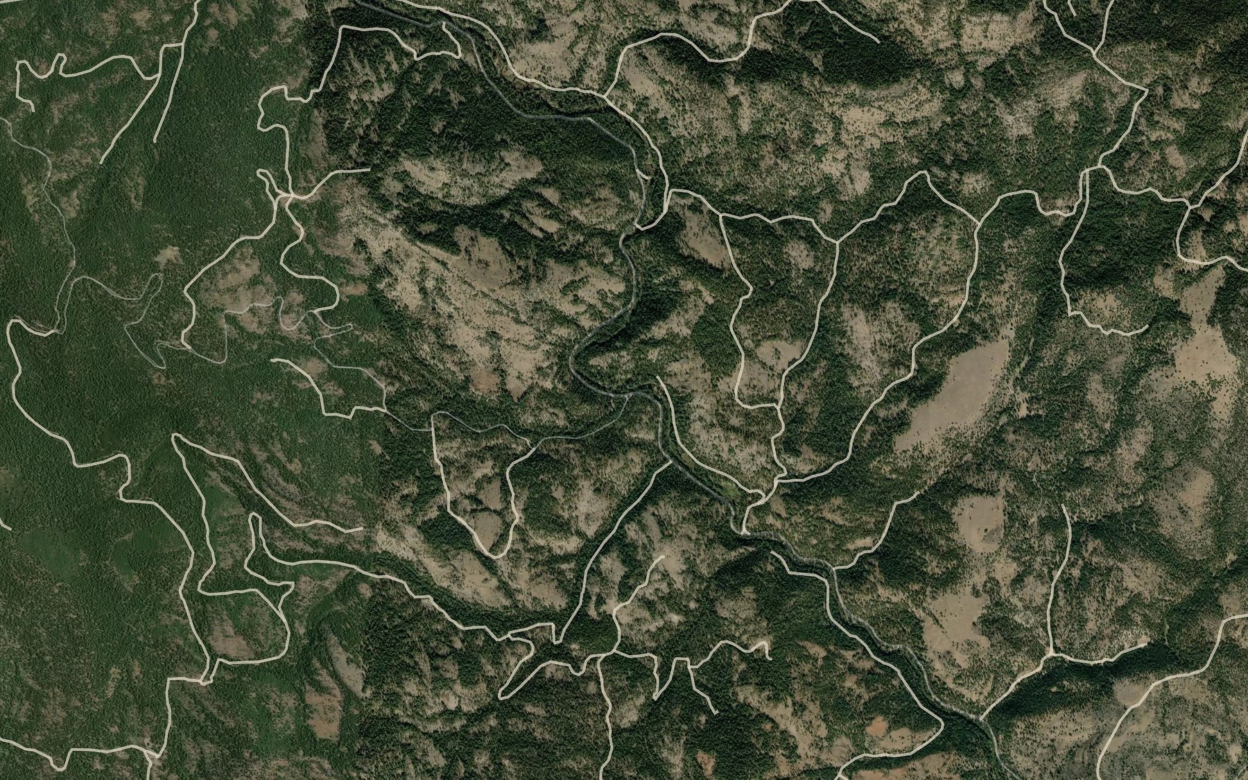 Satellite map of the Petticoat Creek