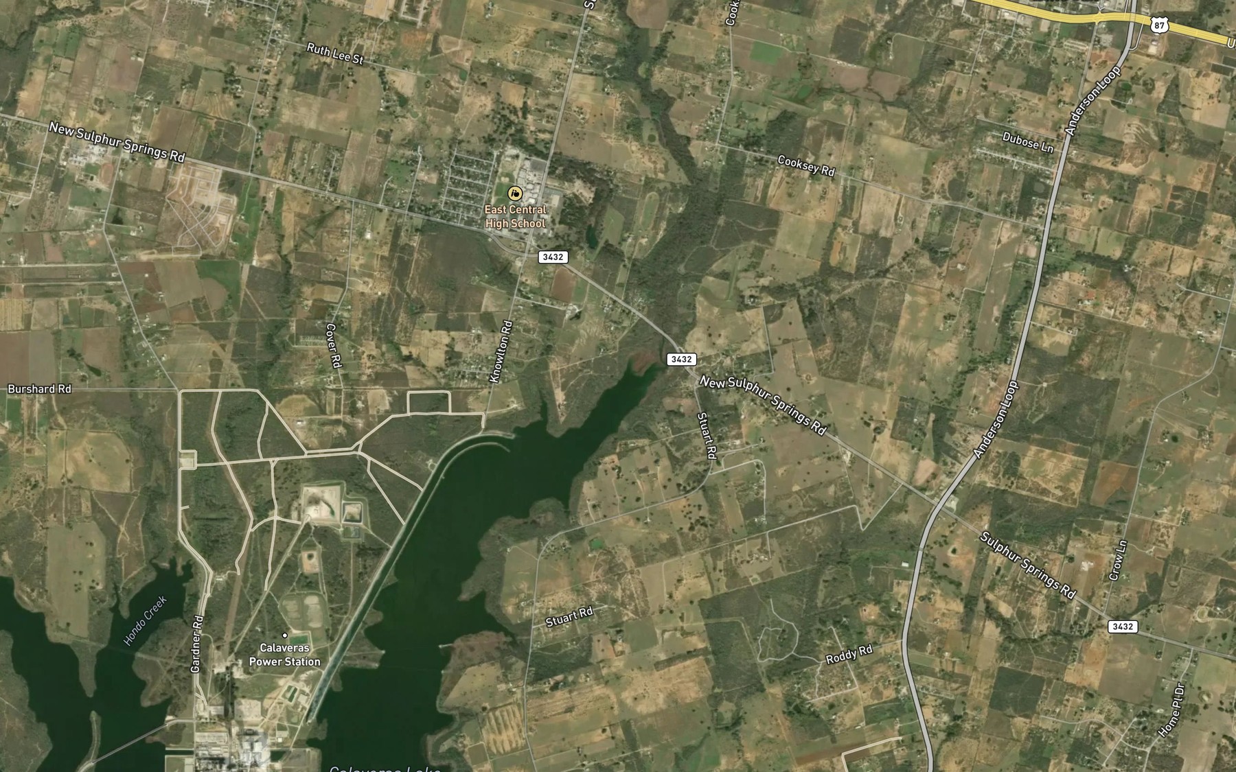 Satellite map of the Chupaderas Creek