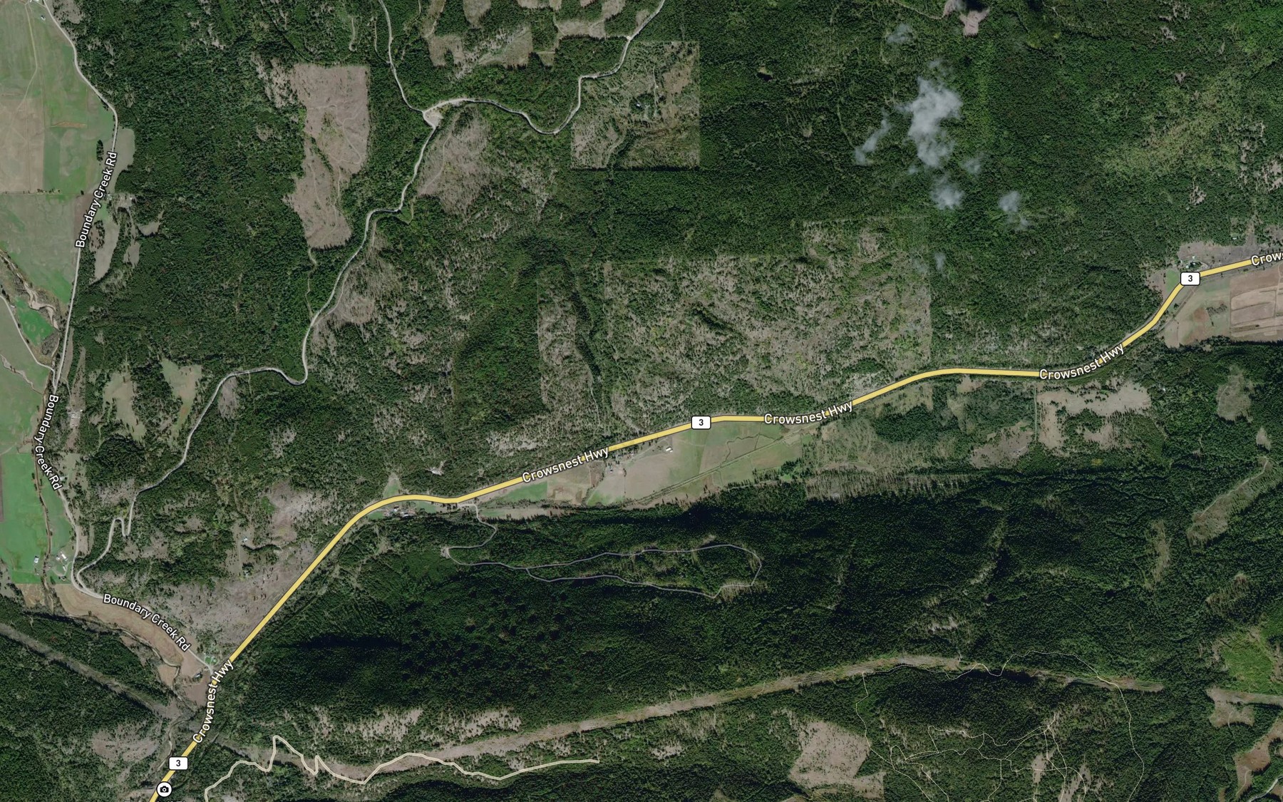 Satellite map of the Jewel Creek