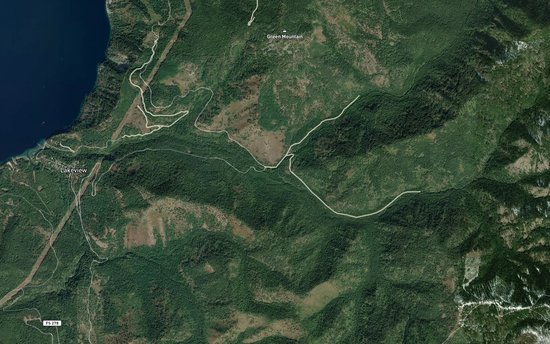 Satellite map of the Branch North Gold Creek