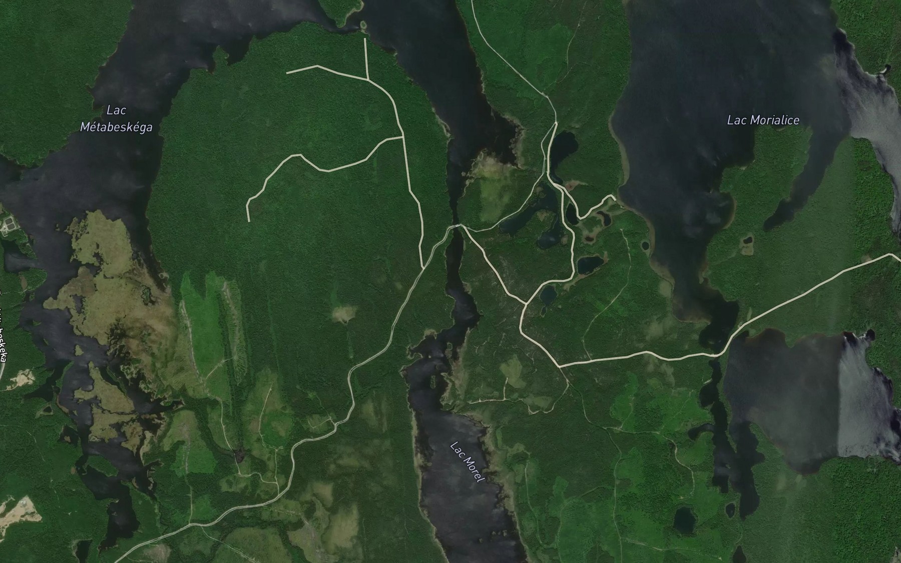 Satellite map of the Lac Morel
