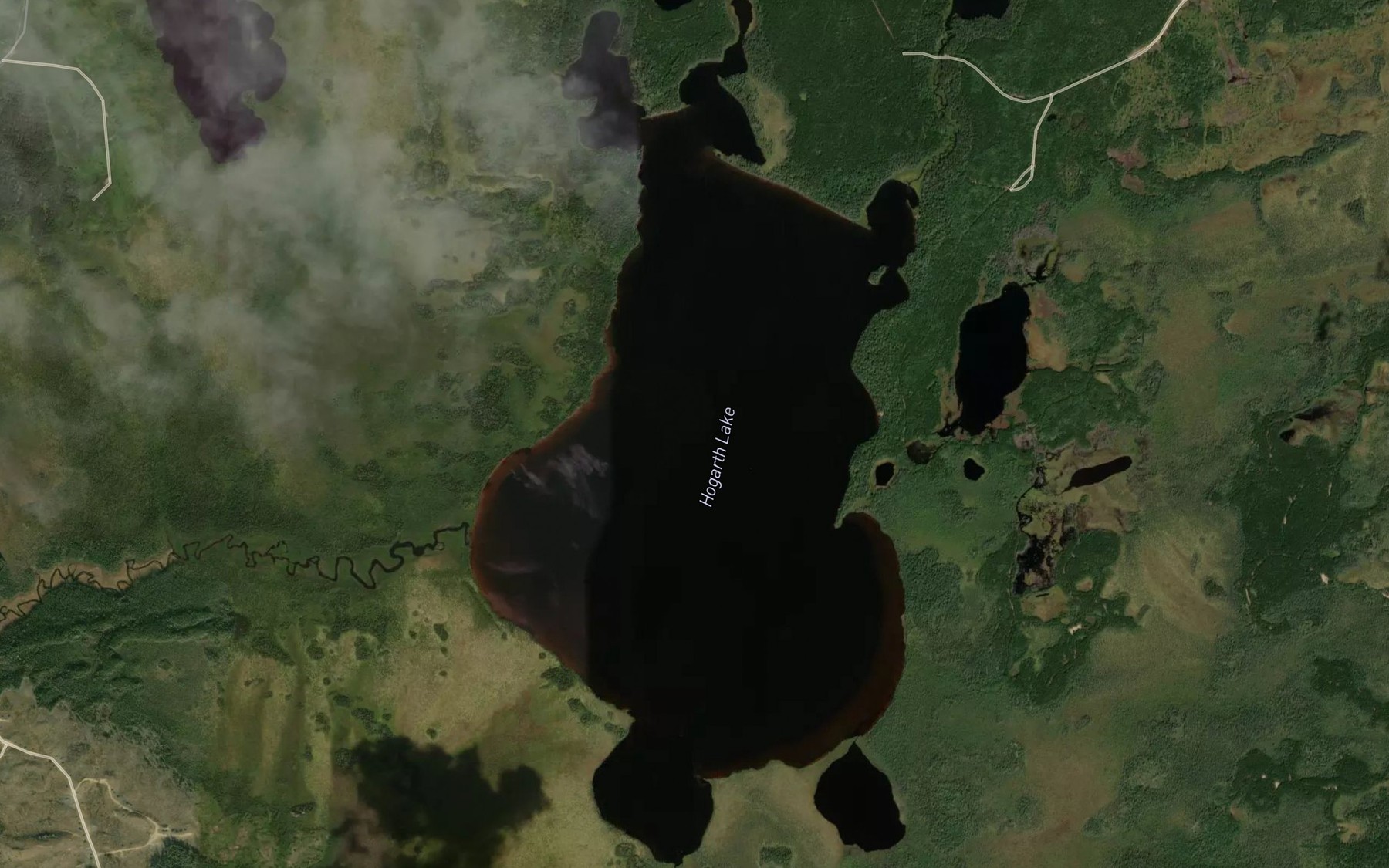 Satellite map of the Hogarth Lake