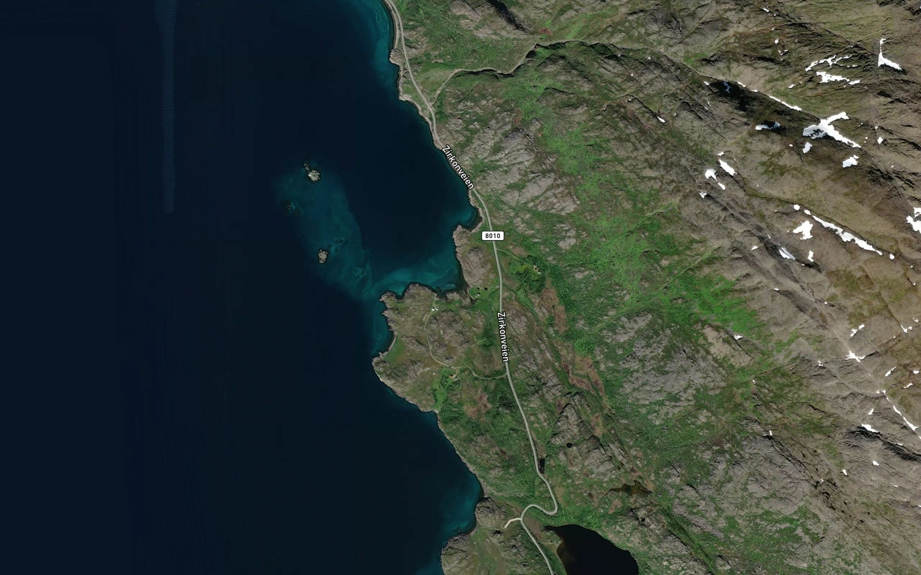 Satellite map of the Skjellbukt