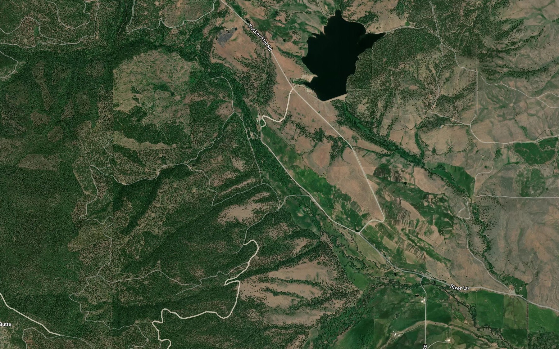Satellite map of the Baker Creek