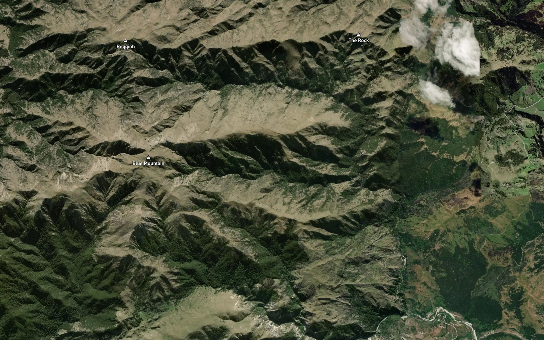 Satellite map of the Black Angel Stream