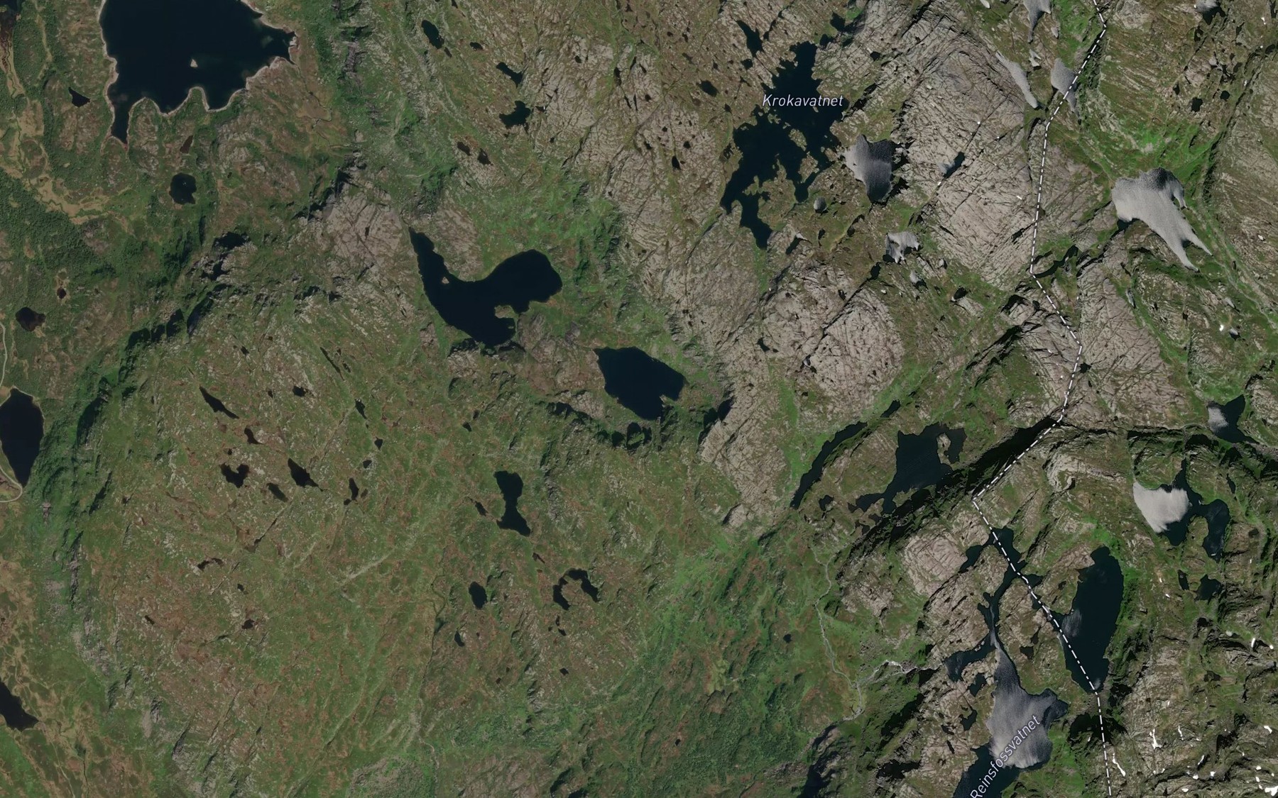 Satellite map of the Jordavatnet,in