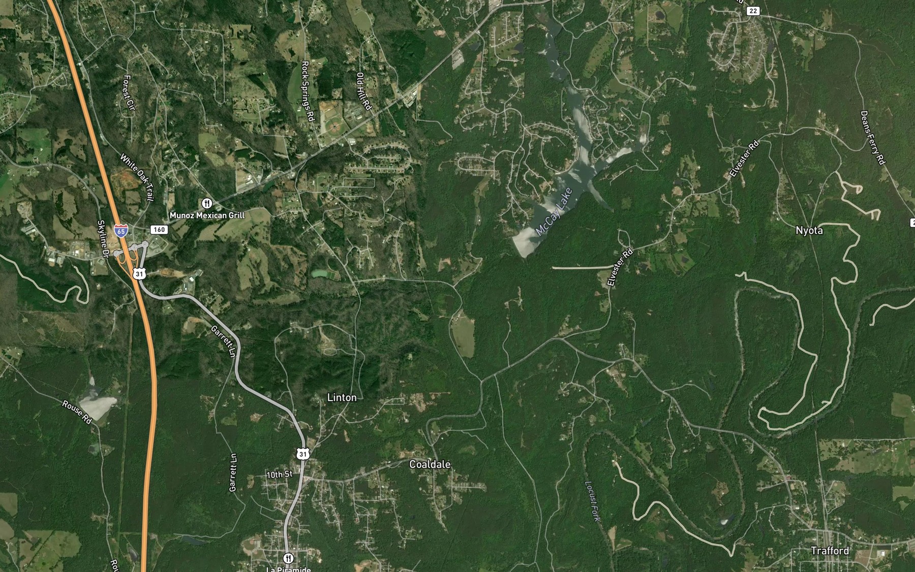 Satellite map of the Sibleyville Creek