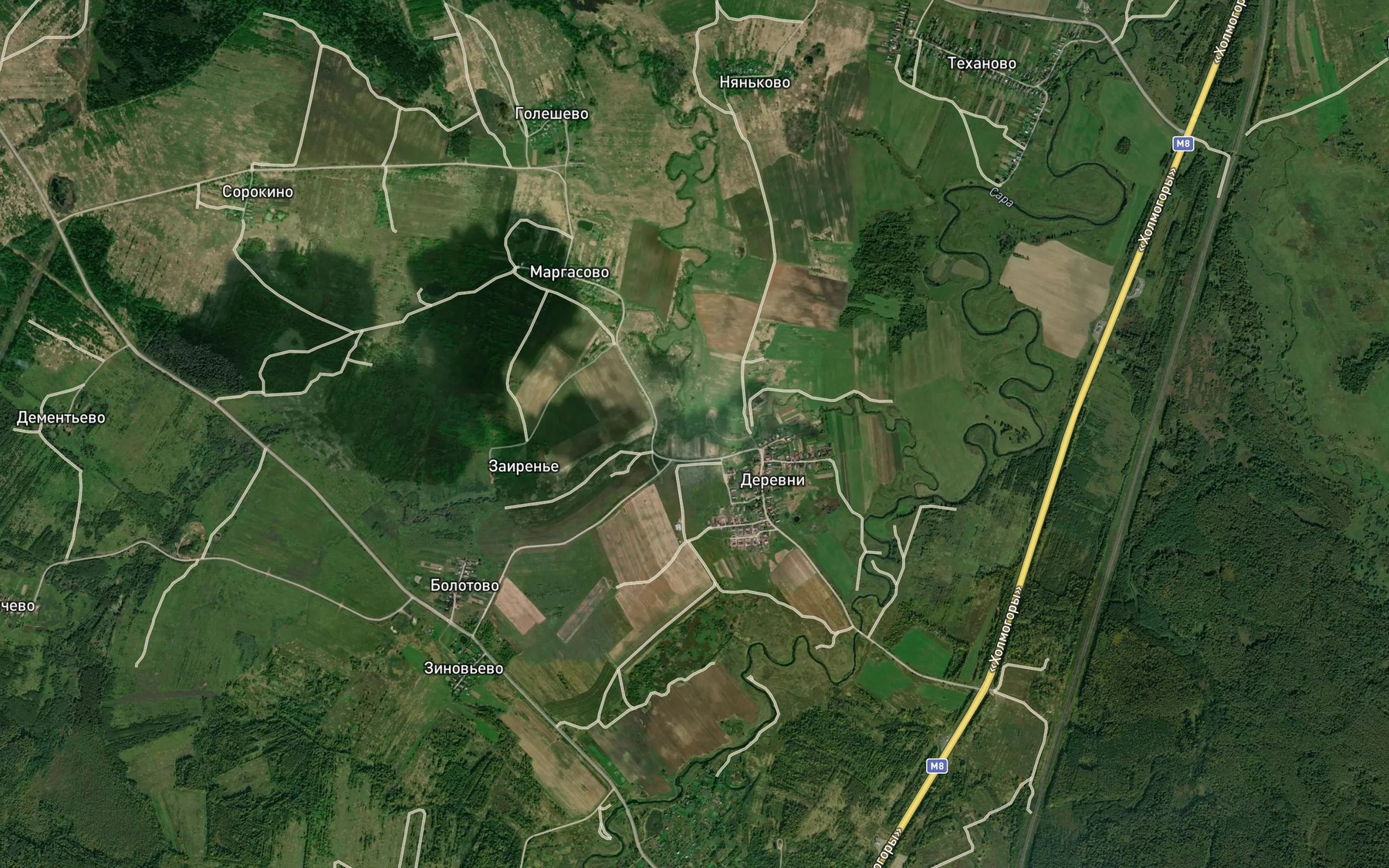 Satellite map of the Irinka