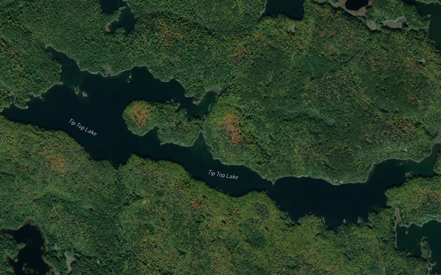 Satellite map of the Tip Top Lake