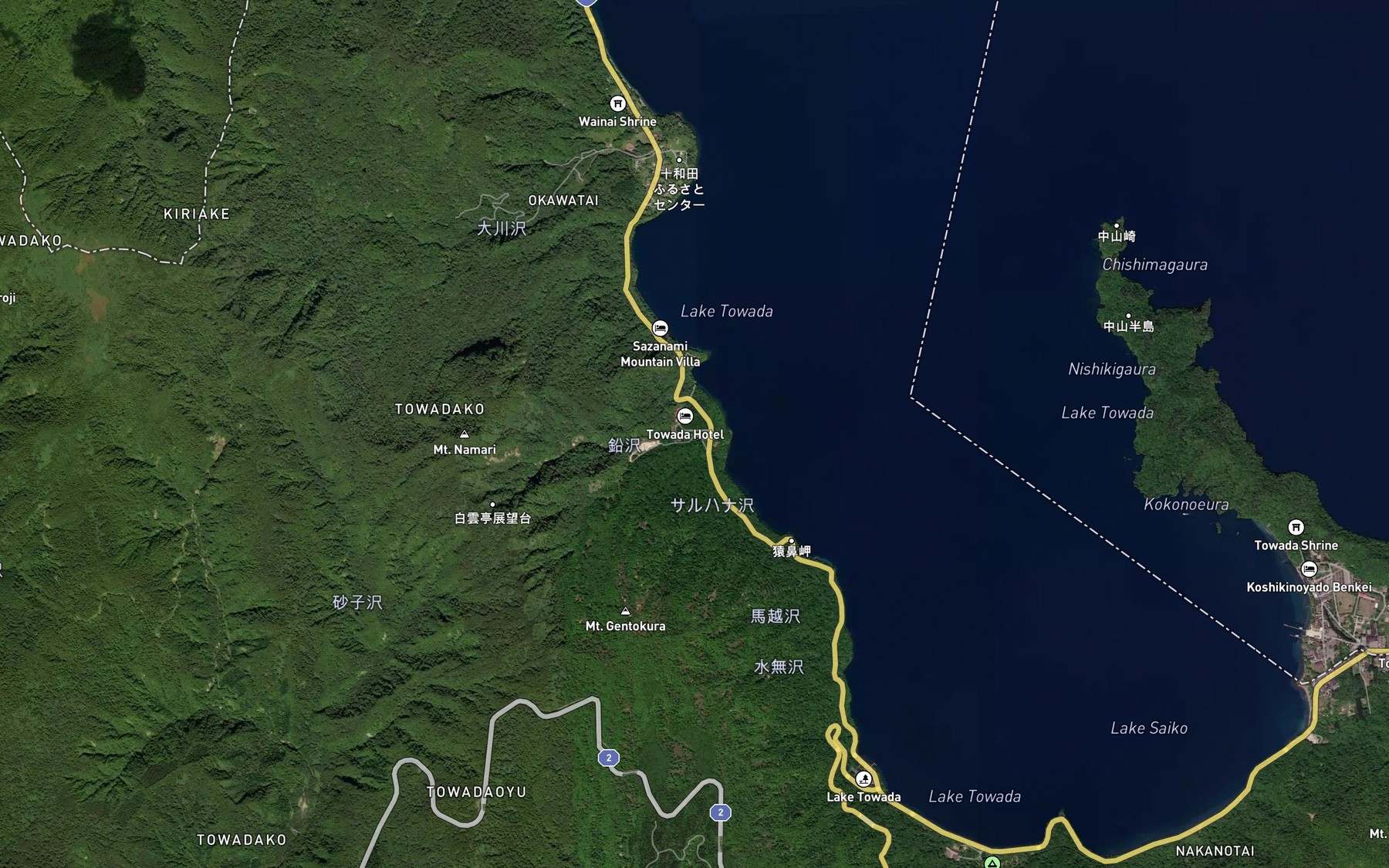 Satellite map of the Kamano Sawa