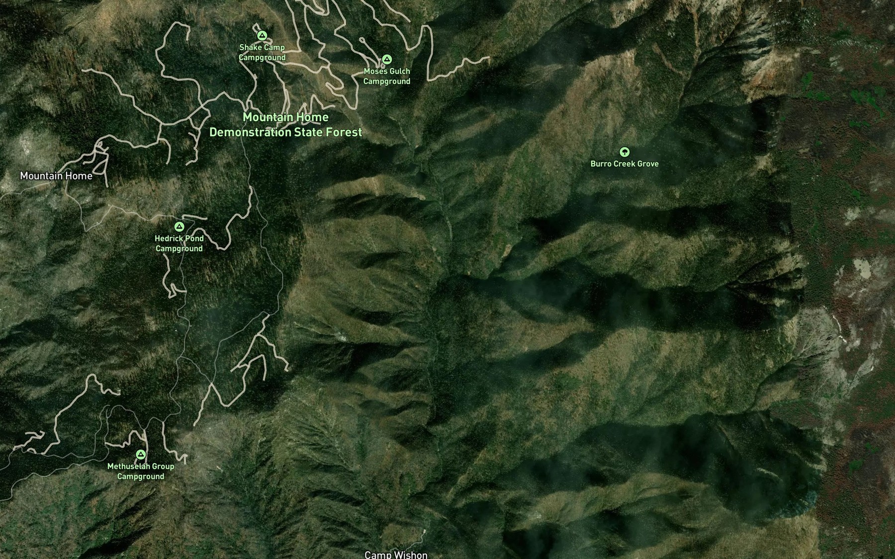 Satellite map of the Burro Creek