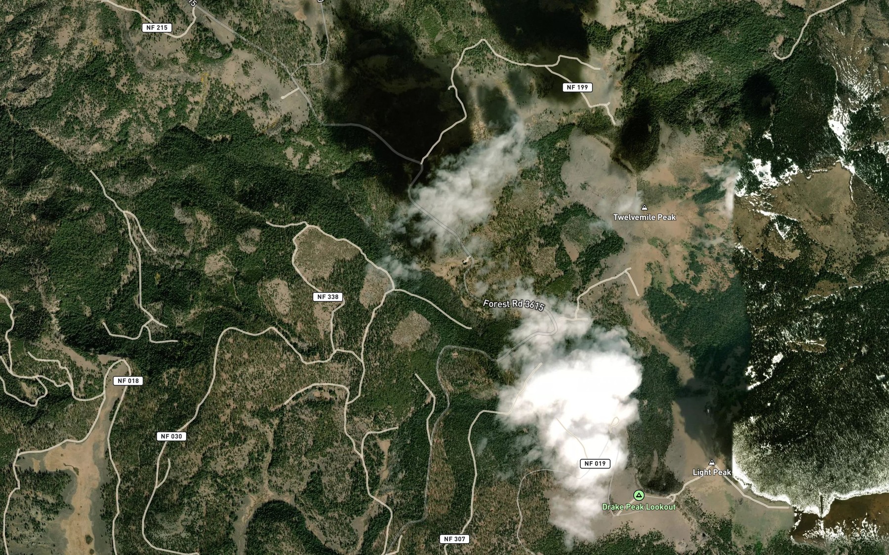 Satellite map of the Middle Fork Crooked Creek
