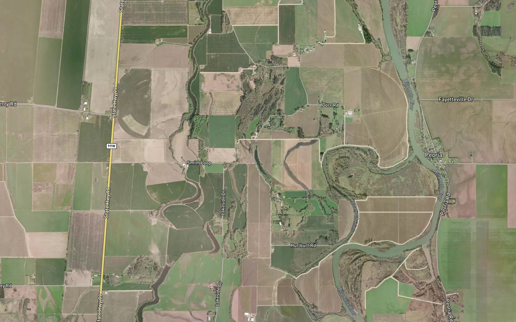 Satellite map of the Porter Lake