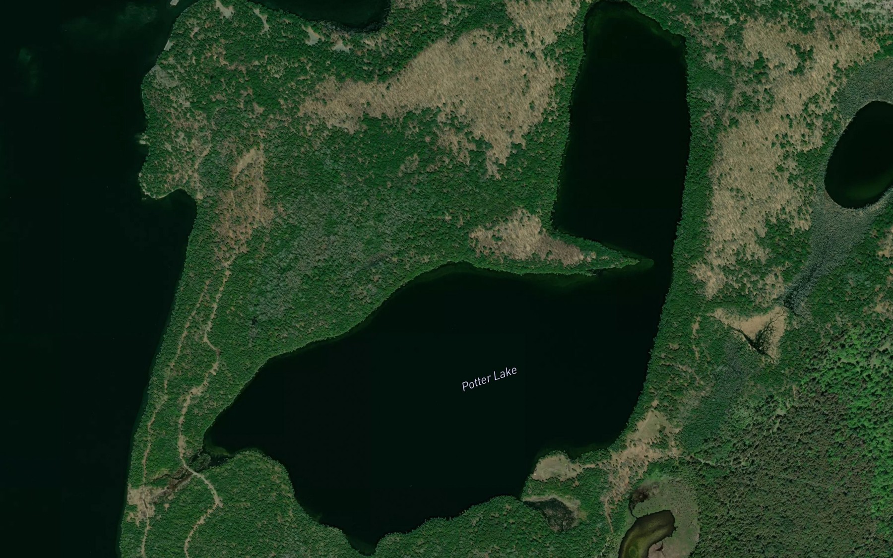 Satellite map of the Potter Lake