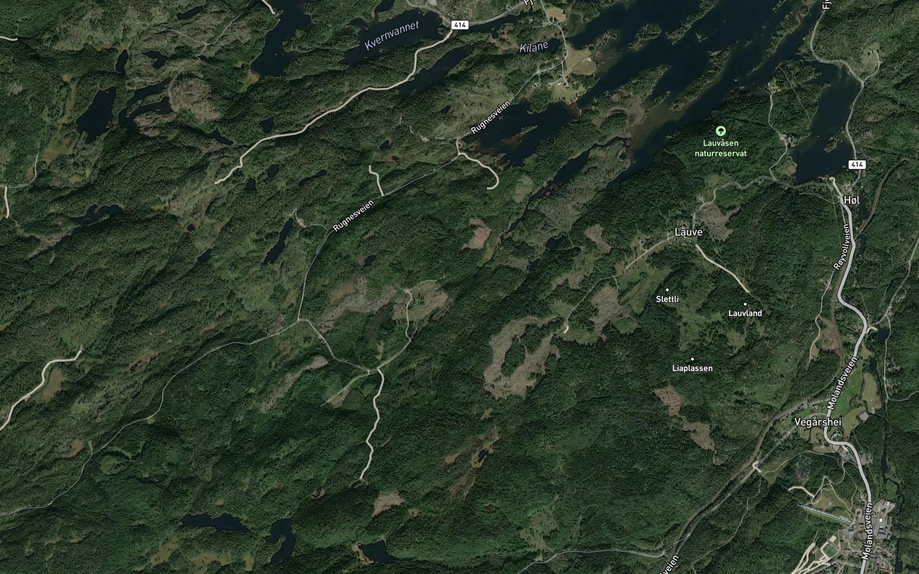 Satellite map of the Kvernhusvreane