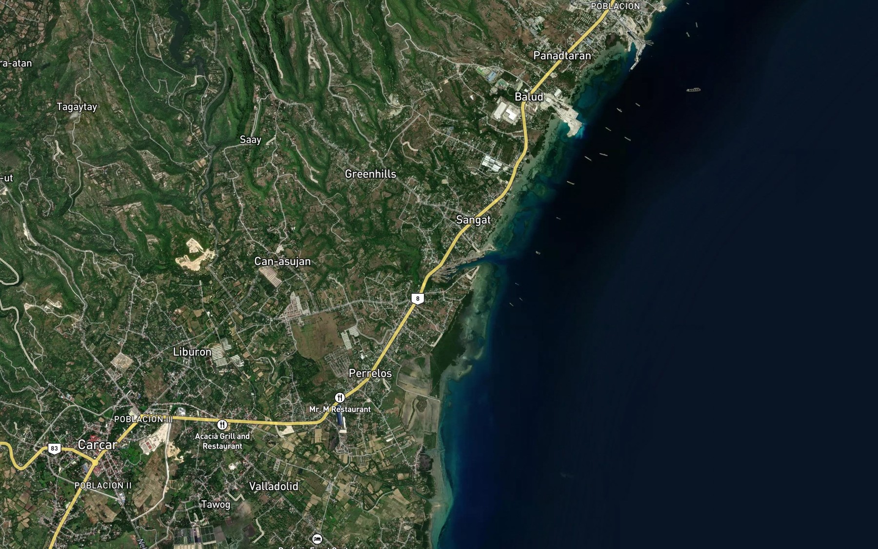 Satellite map of the Kanasahan River