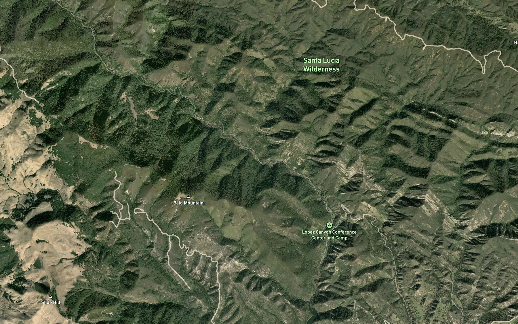 Satellite map of the Little Falls Creek