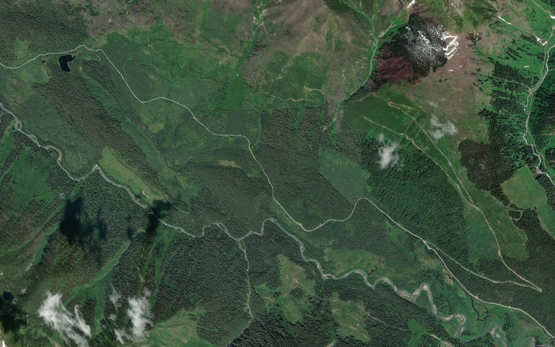 Satellite map of the Pleasant Creek