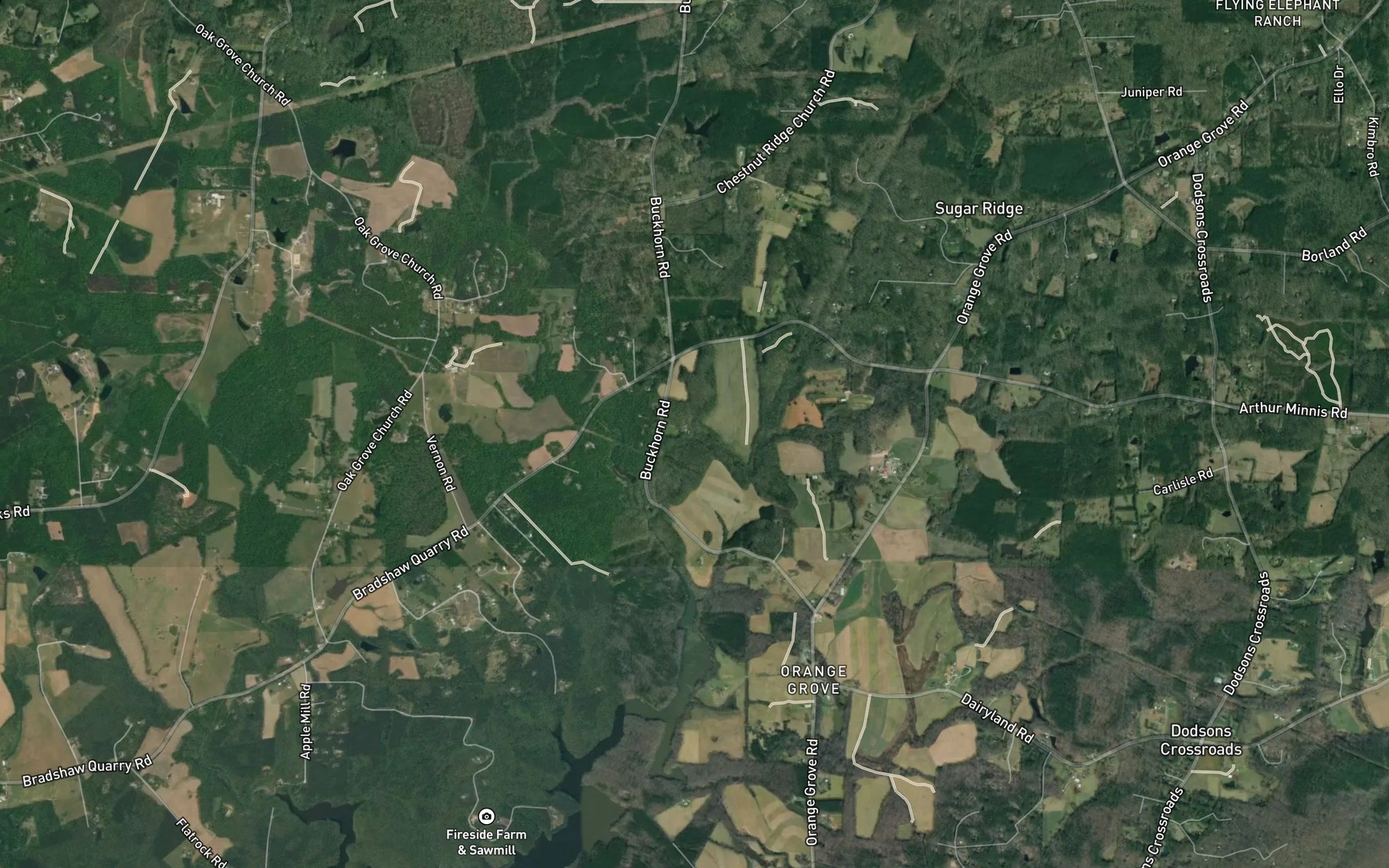 Satellite map of the Hog Branch