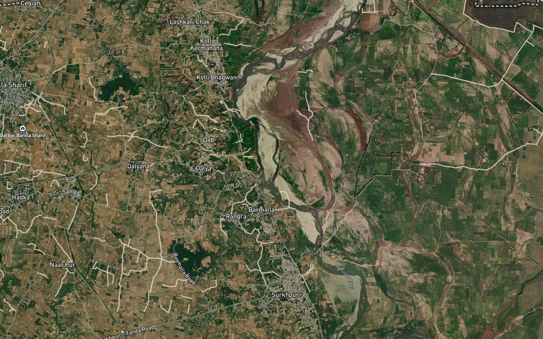 Satellite map of the Rakhar Nala