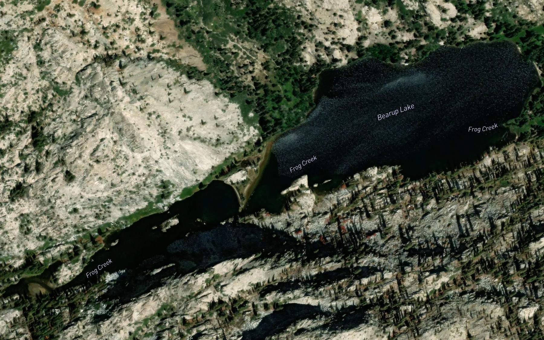 Satellite map of the Bearup Lake