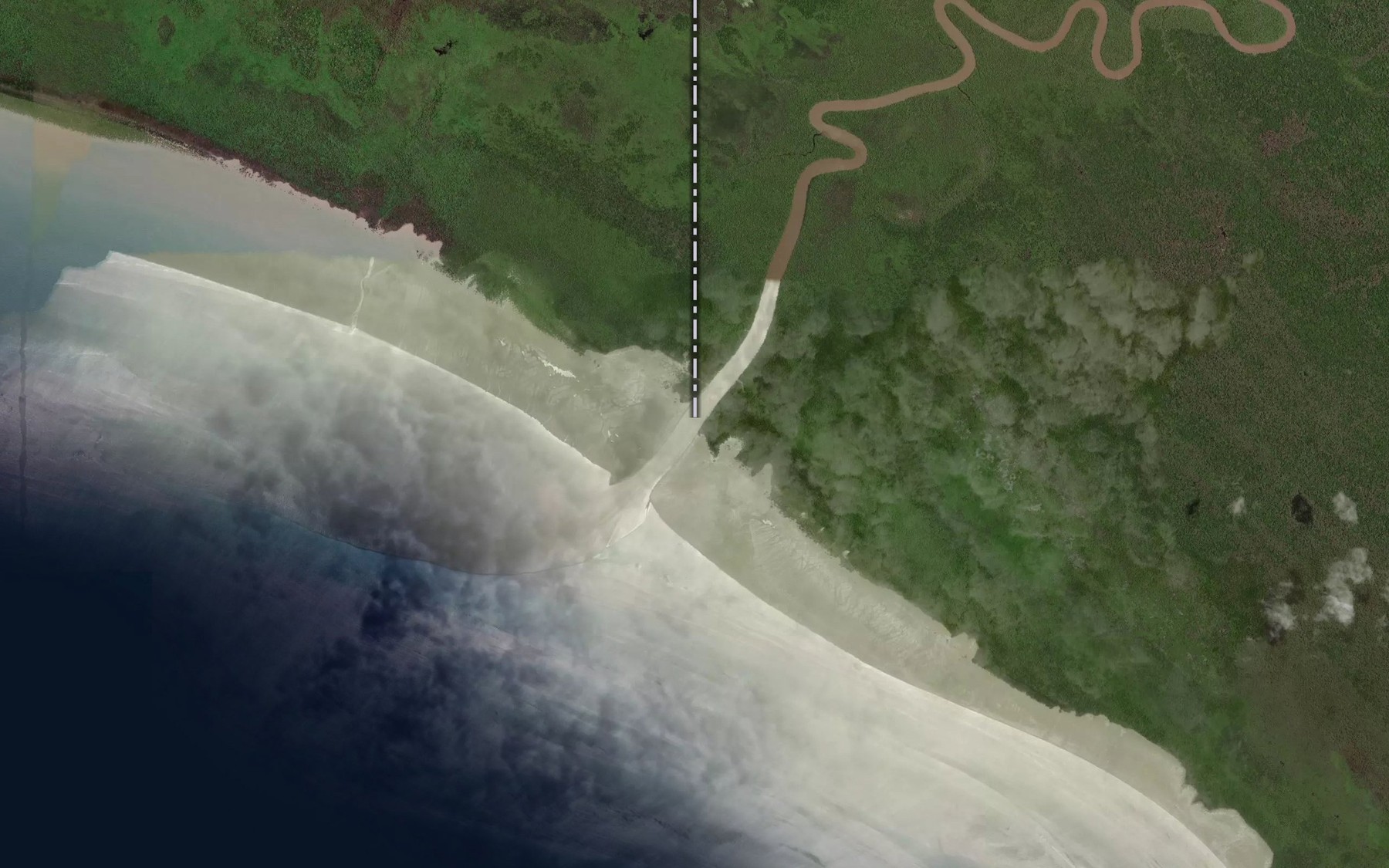 Satellite map of the Bensbach River