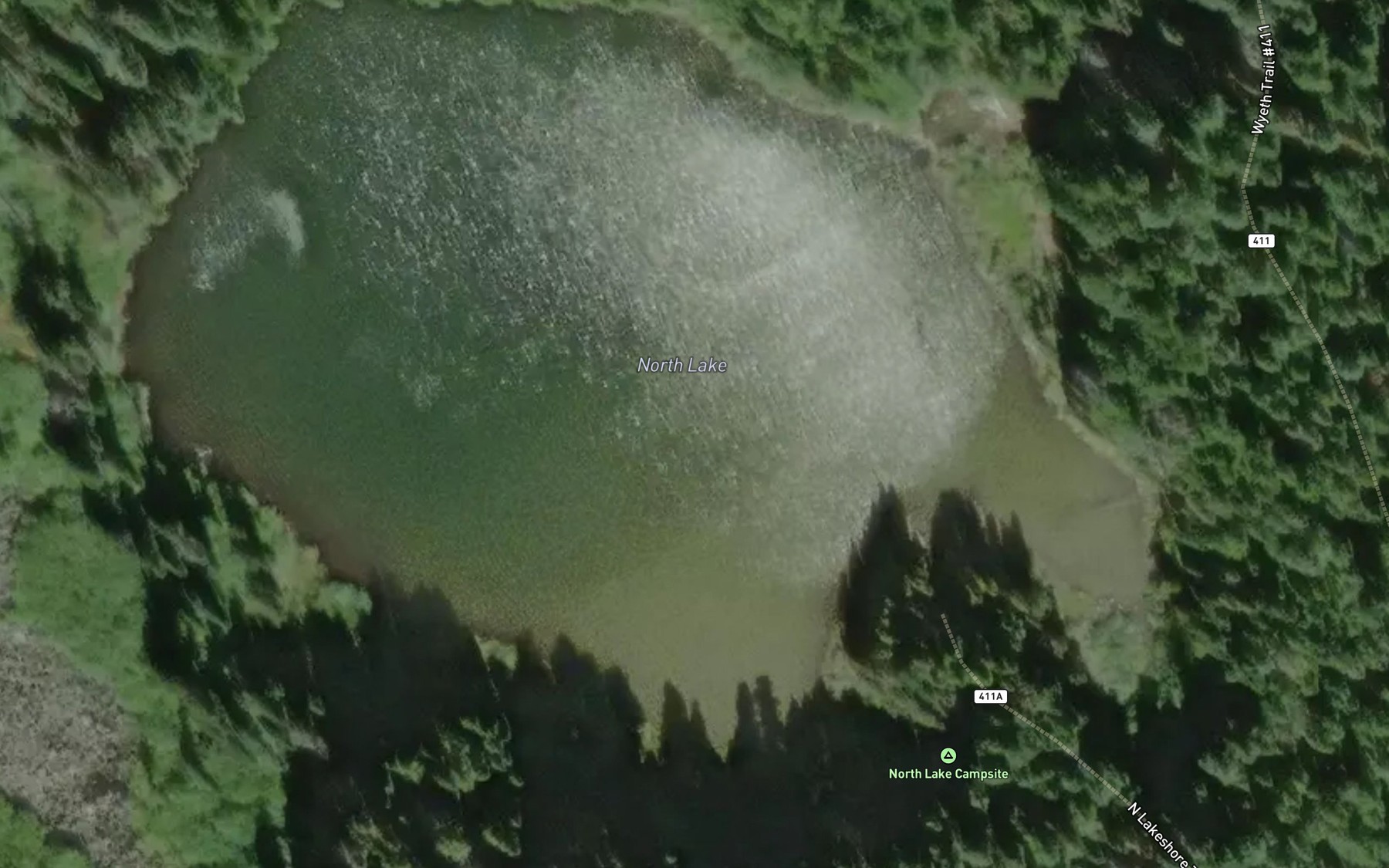 Satellite map of the North Lake