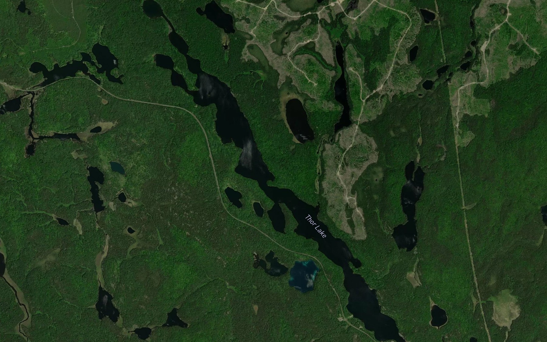 Satellite map of the Thor Lake