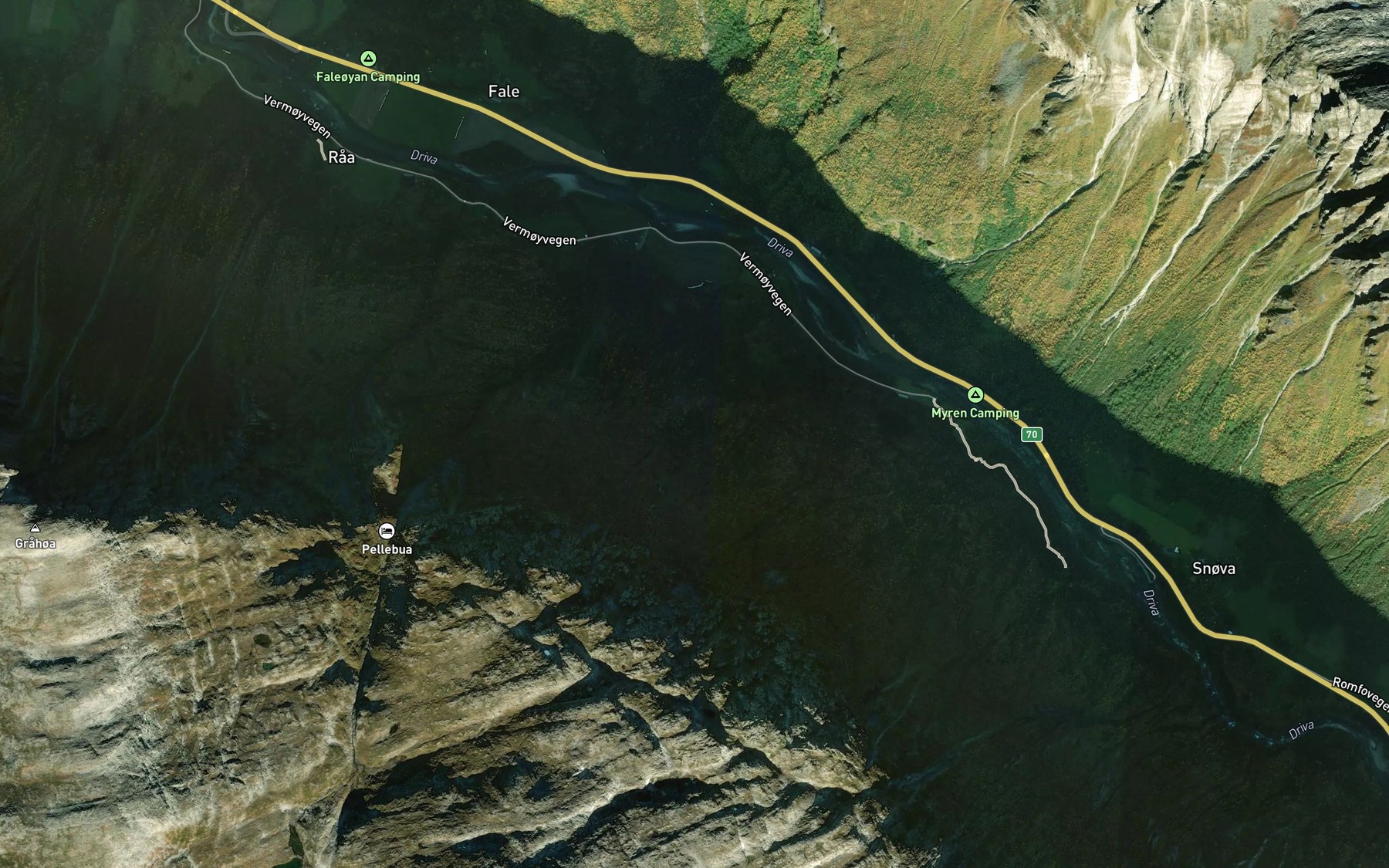 Satellite map of the Svartspenna