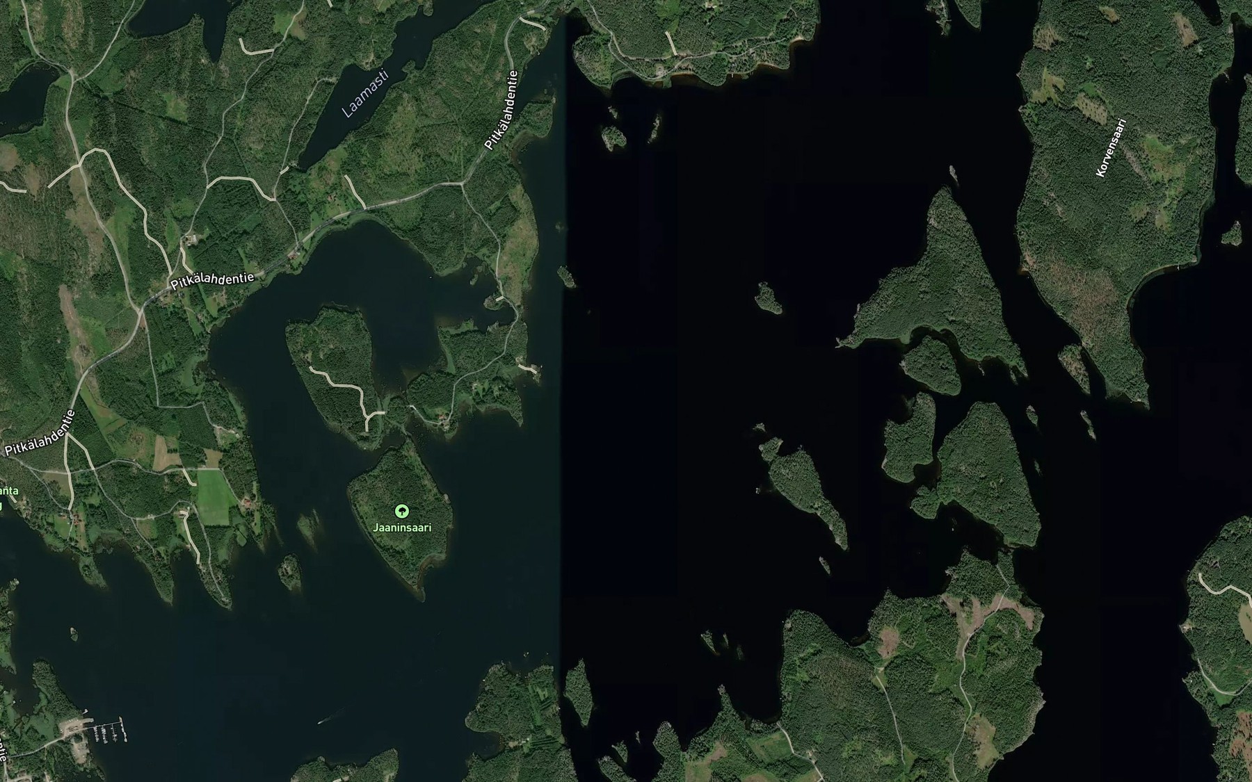 Satellite map of the Harvio
