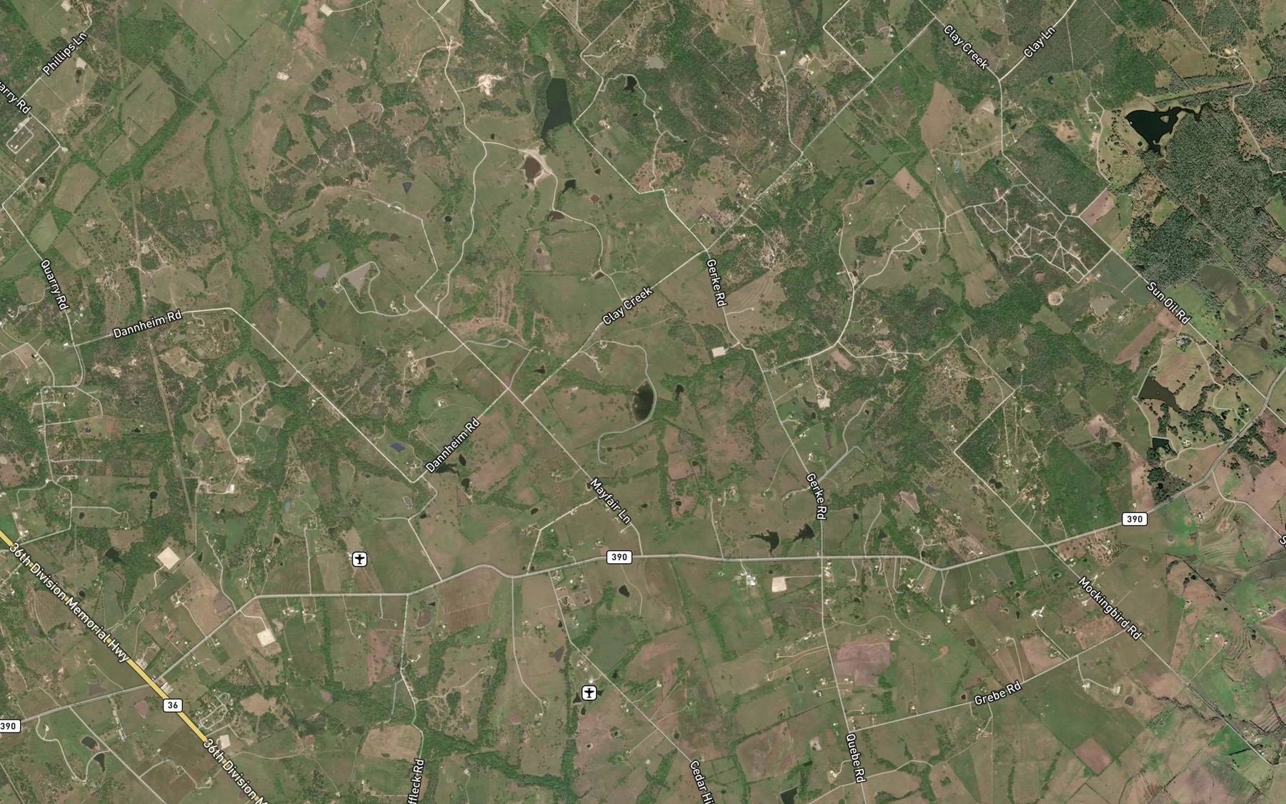 Satellite map of the Johnson Lake