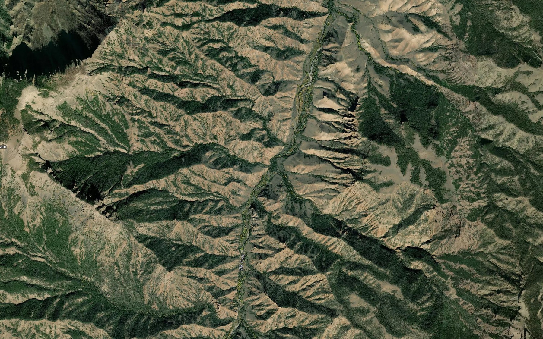 Satellite map of the Frost Creek