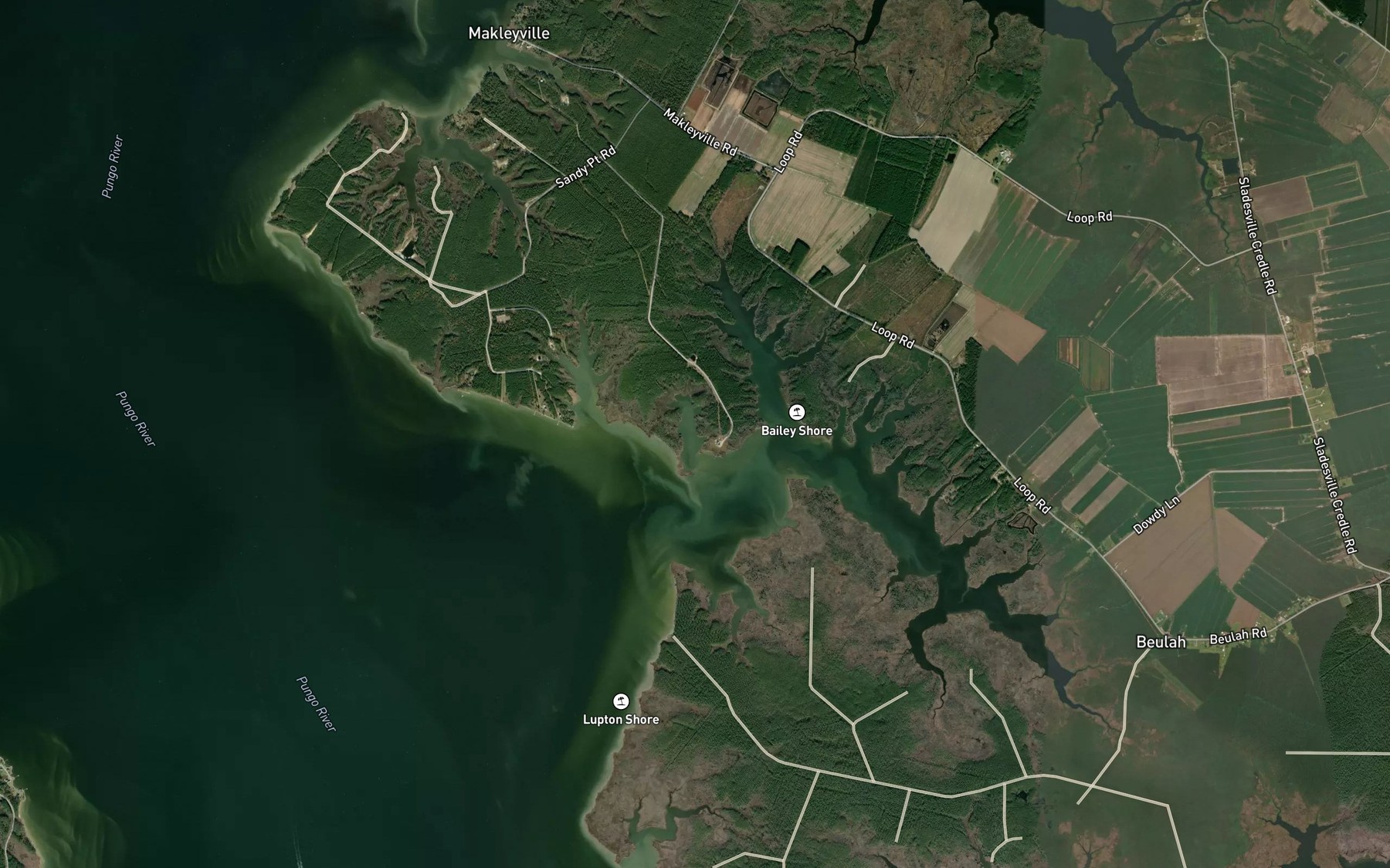 Satellite map of the Pasture Creek