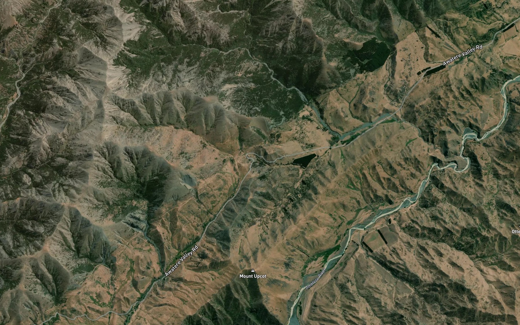 Satellite map of the Tame Stream