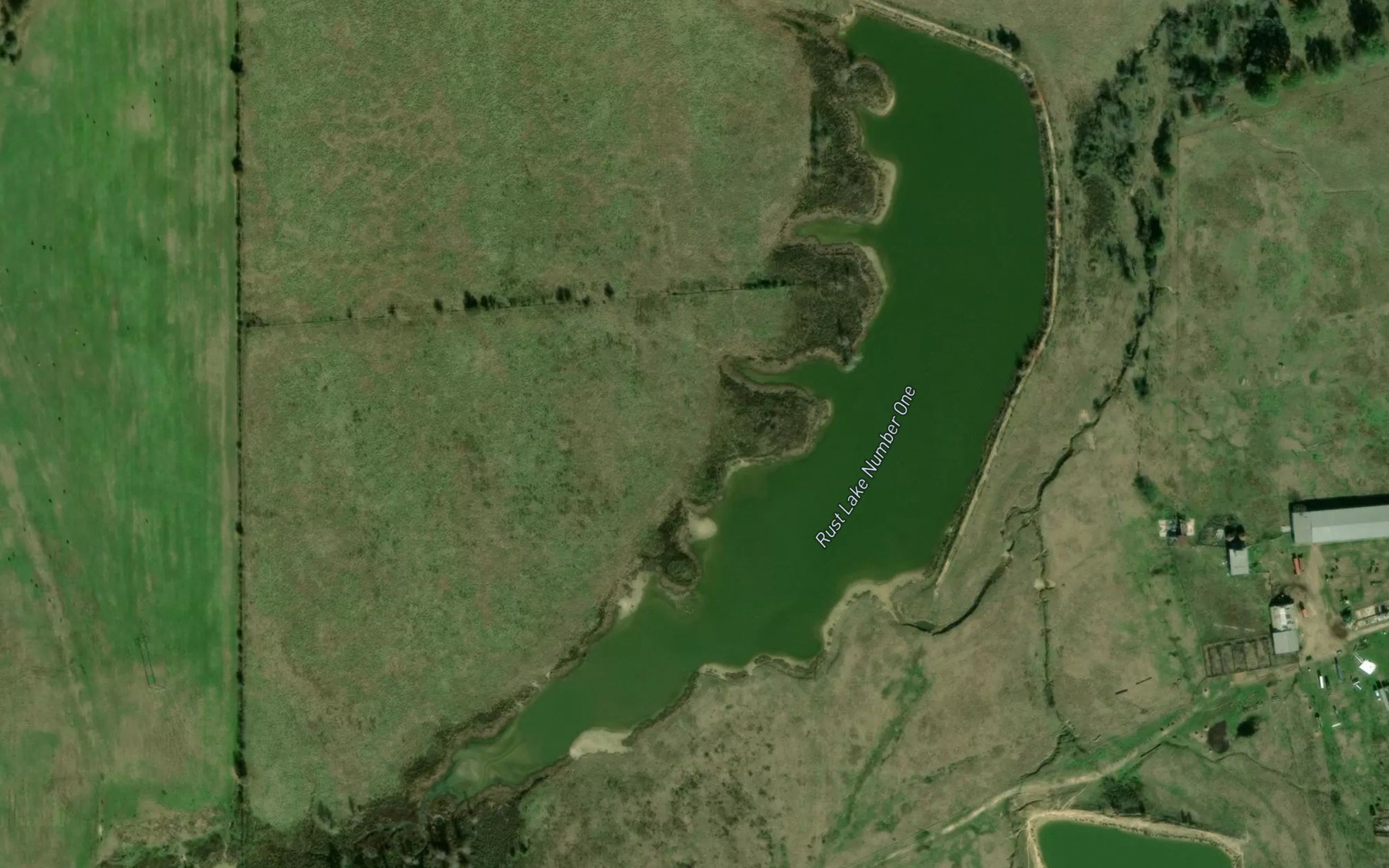 Satellite map of the Rust Lake Number One