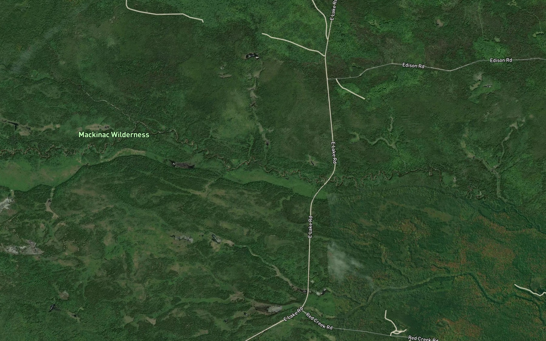 Satellite map of the Spring Lake Creek