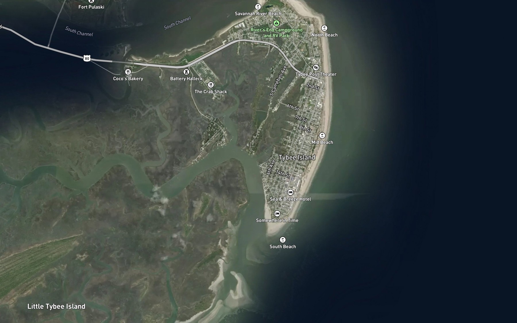 Satellite map of the Horse Pen Creek