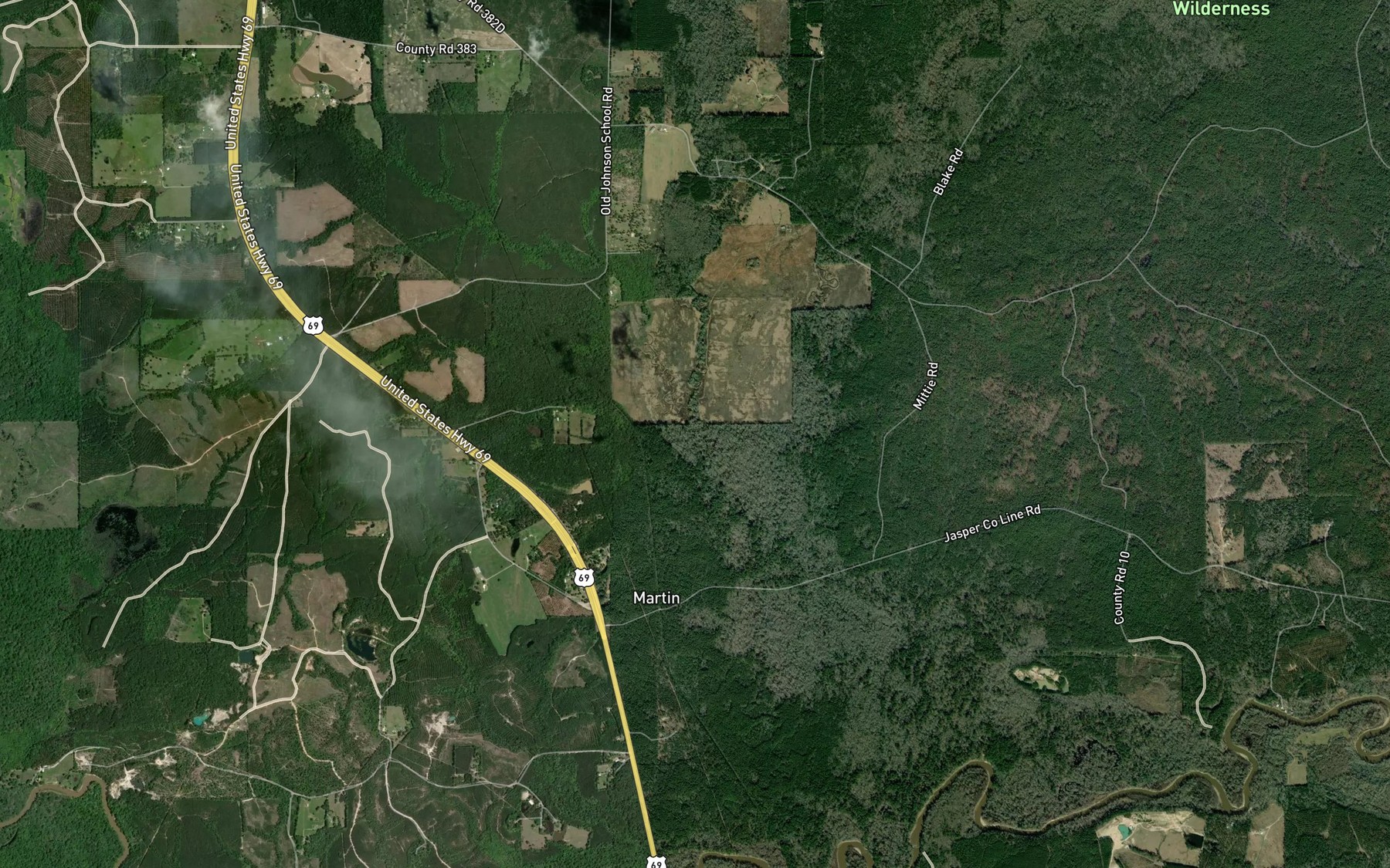 Satellite map of the Gum Branch
