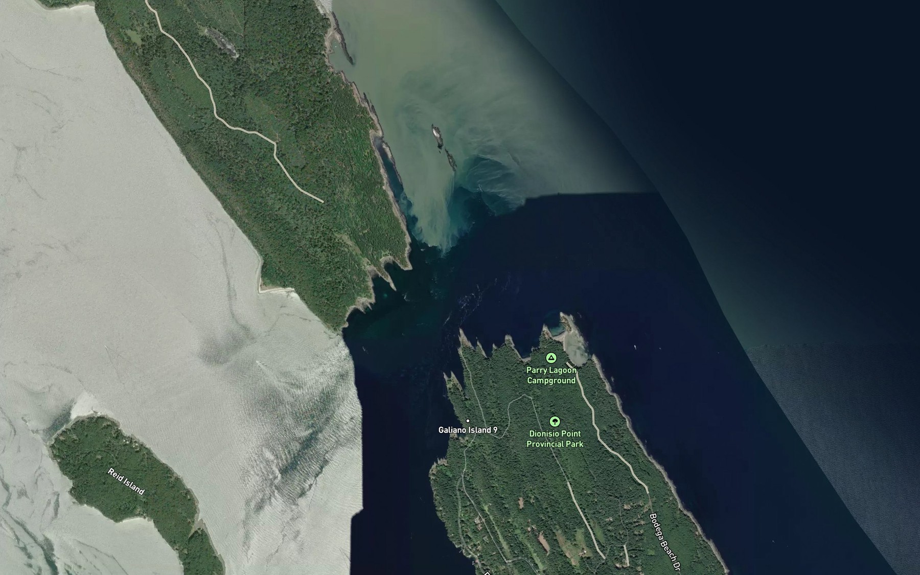 Satellite map of the Lighthouse Bay
