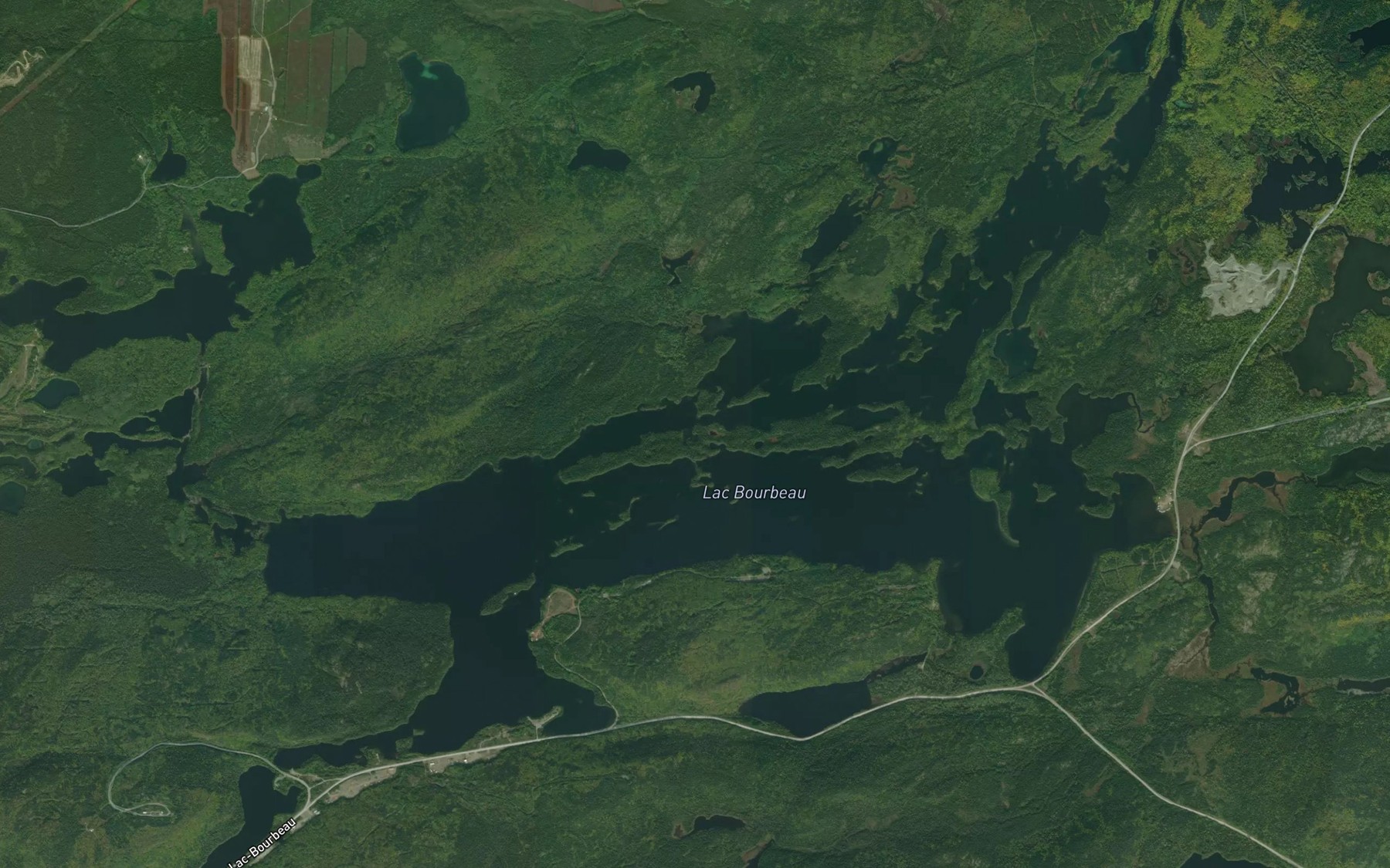 Satellite map of the Lac Bourbeau