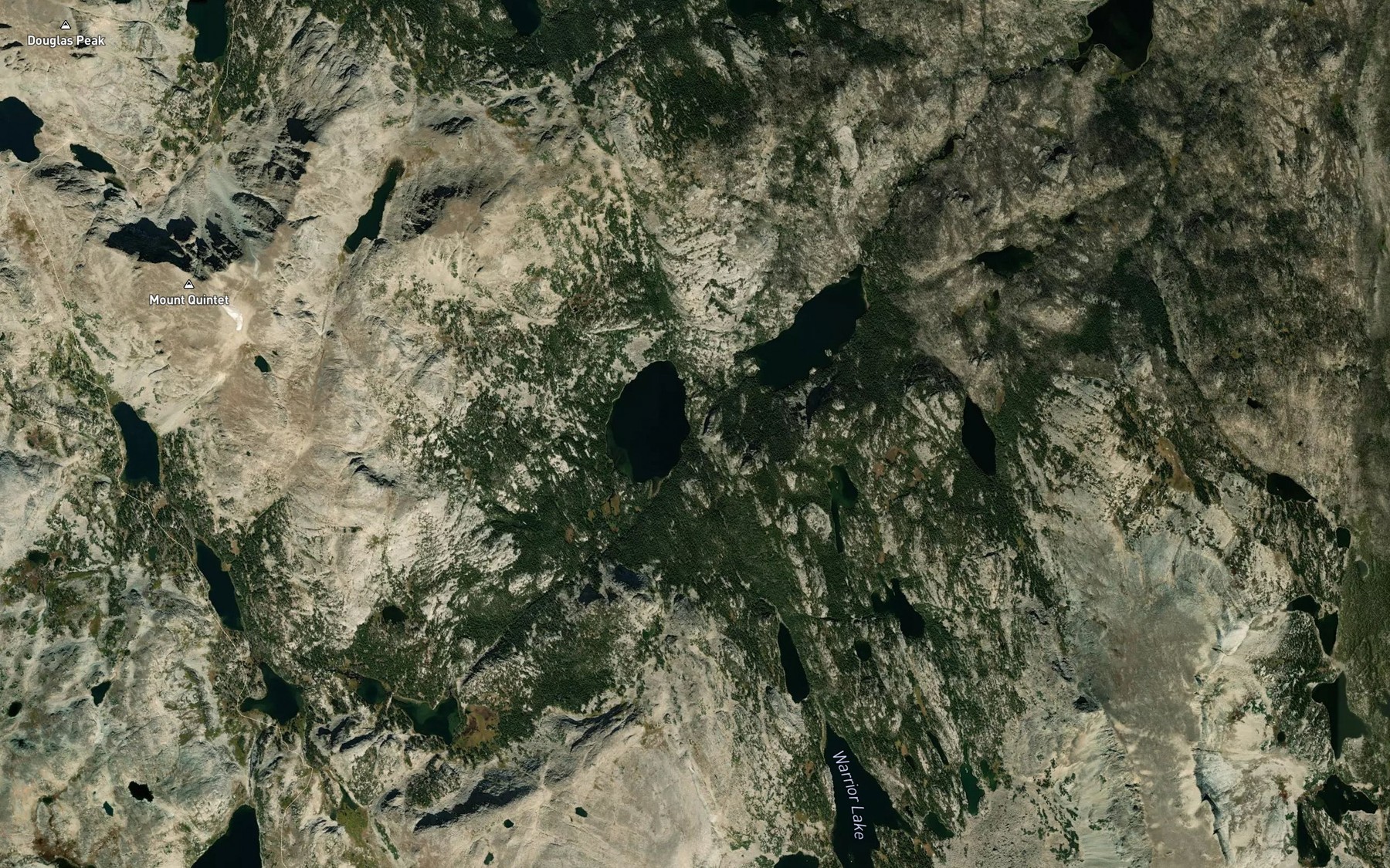 Satellite map of the Milky Creek