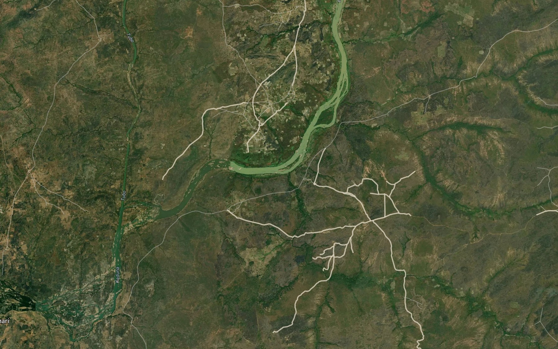 Satellite map of the River Ruza