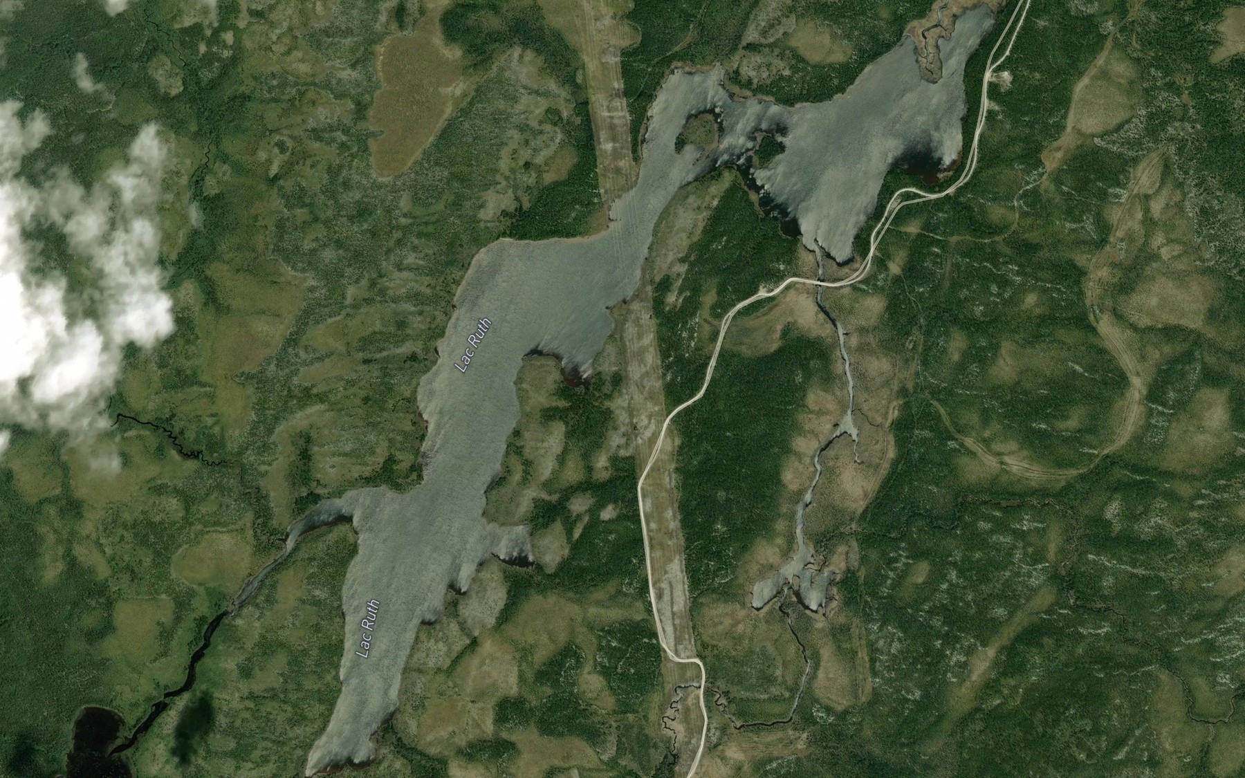 Satellite map of the Lac Ruth
