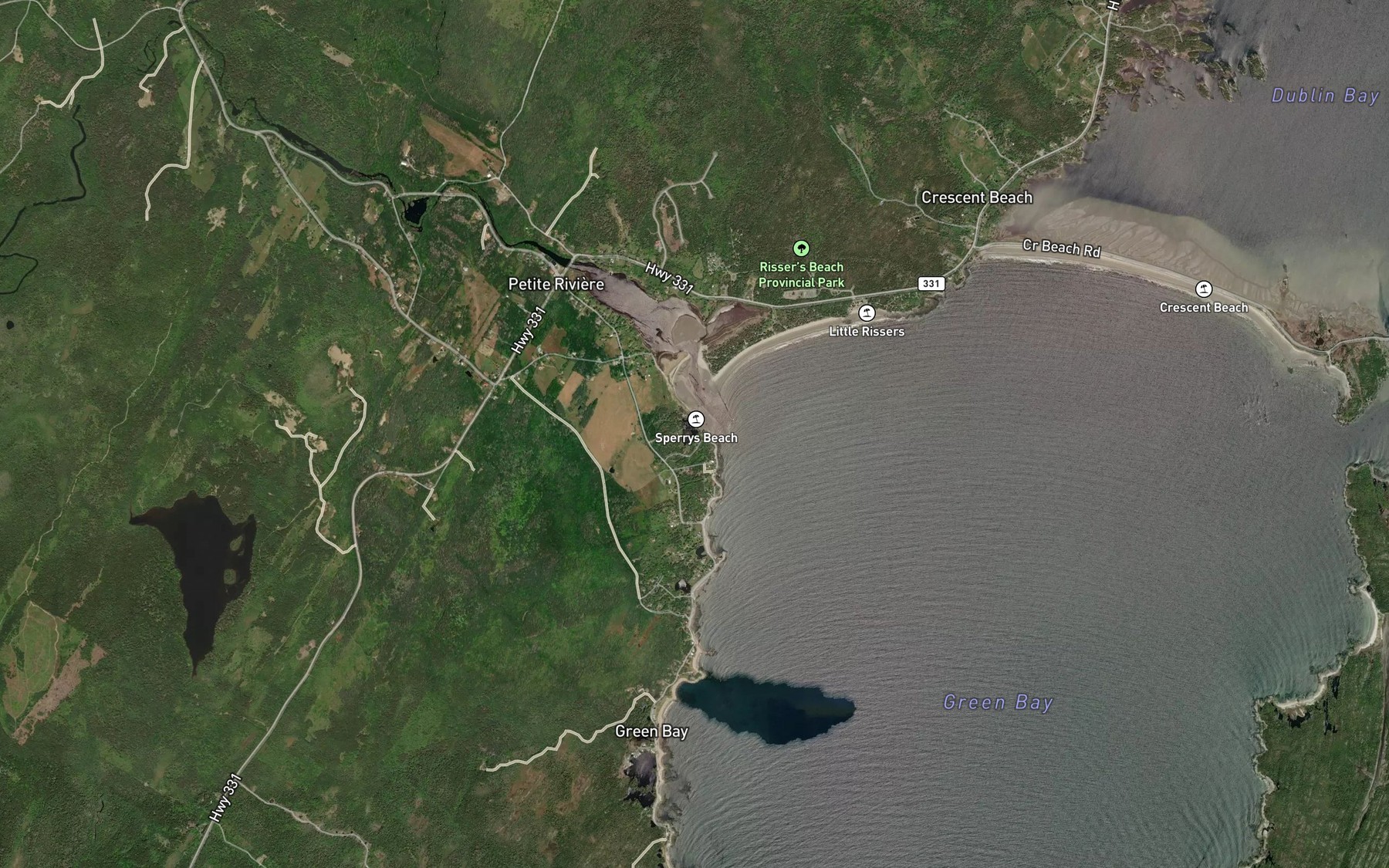 Satellite map of the Hebbs Pond