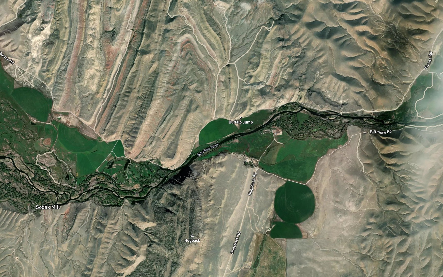 Satellite map of the Fred Bryant Ditch