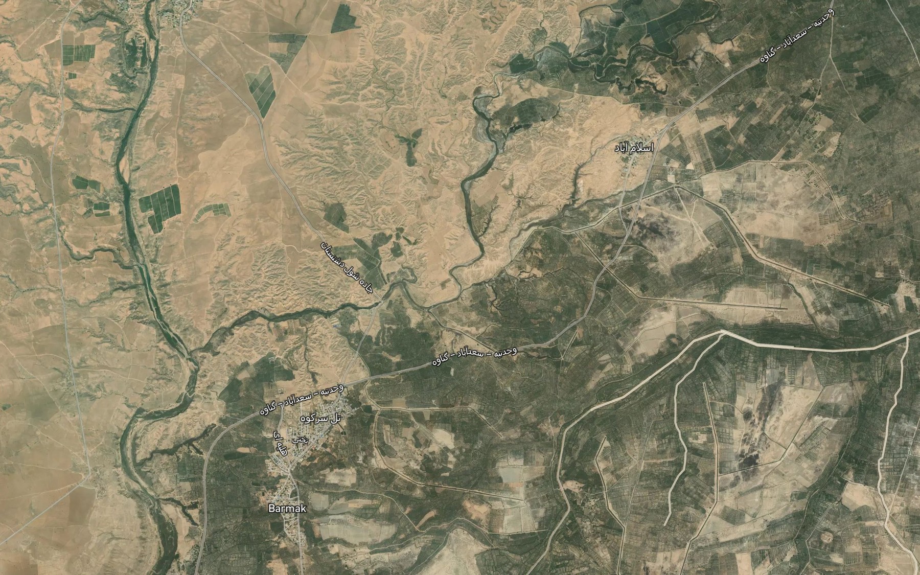 Satellite map of the Rudkhaneh-ye Darreh Khoshk