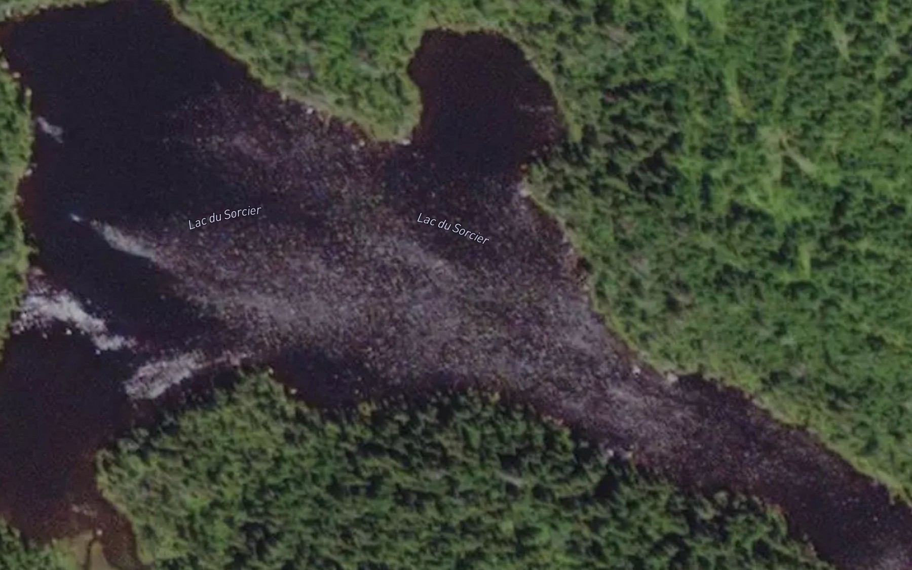 Satellite map of the Lac du Sorcier